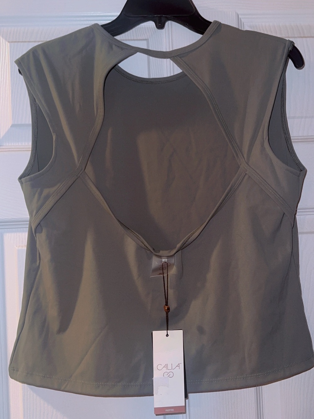 CALIA by Carrie Underwood Olive Green Sleeveless Cutout Tank Top